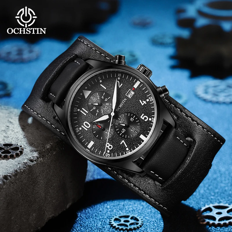 OCHSTI New 2024 Simple and Comfortable Multi functional Quartz Movement Waterproof Craftsmanship Series Watch Men's Quartz Watch