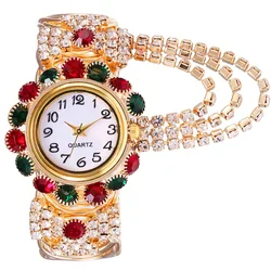 Women's Luxury Elegant Rose Gold Rhinestone Bracelet Watch (Multicolor)