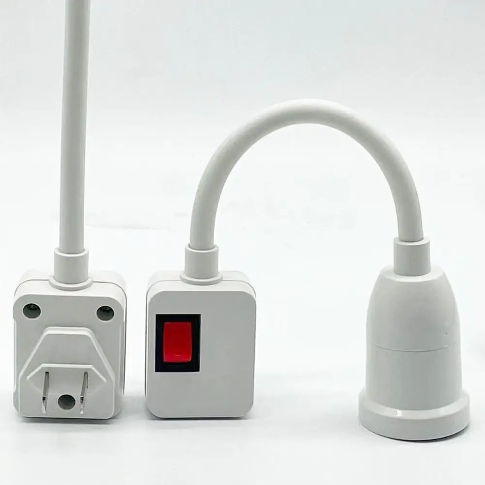 Stainless Steel E27 Lamp Base Flexible Bend Mobile Test Light Socket Adapter Plug Switch