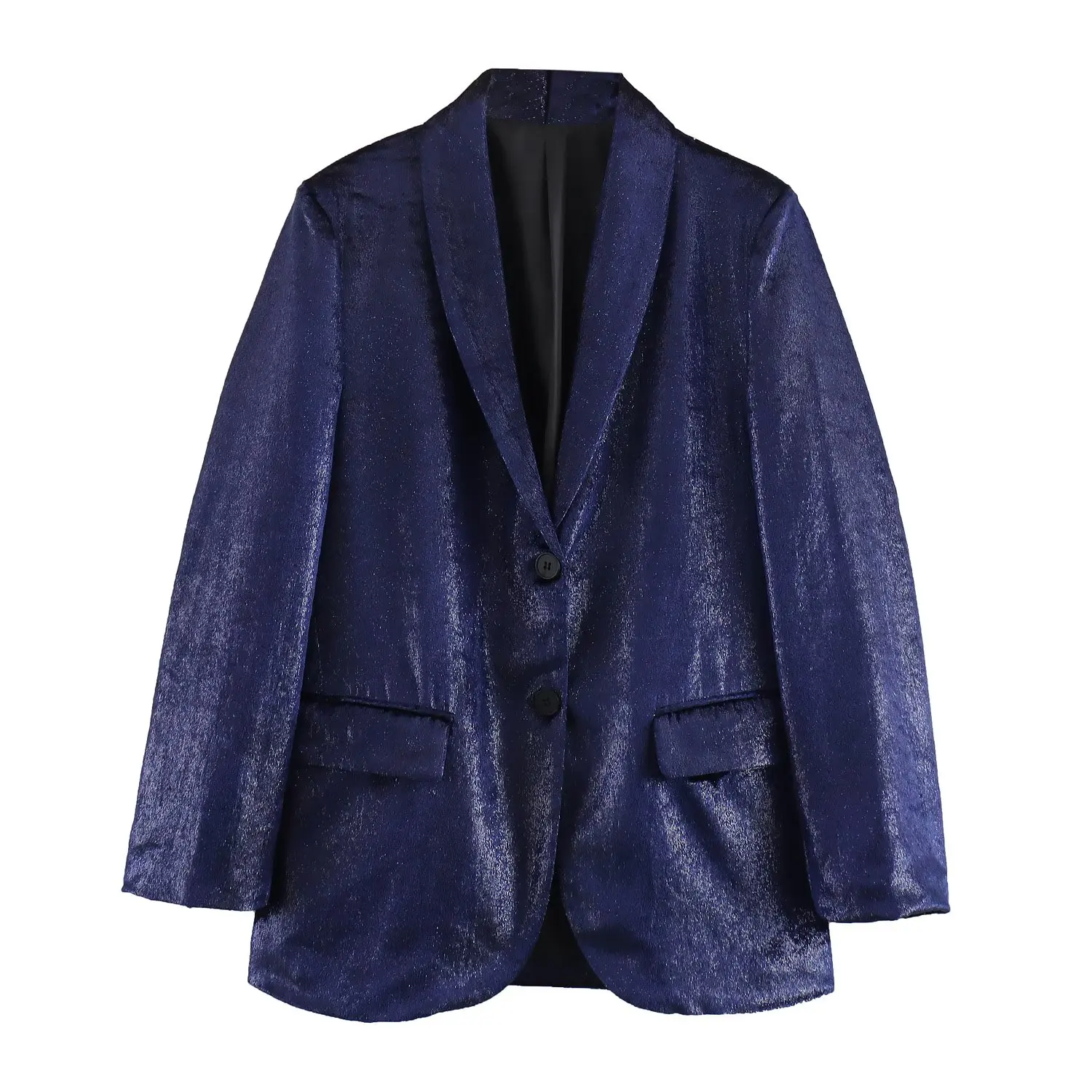 

Women New Fashion Velvet Blazer Coat Vintage Long Sleeve Single-breasted Pocket All-match Casual Female Outerwear Chic Veste