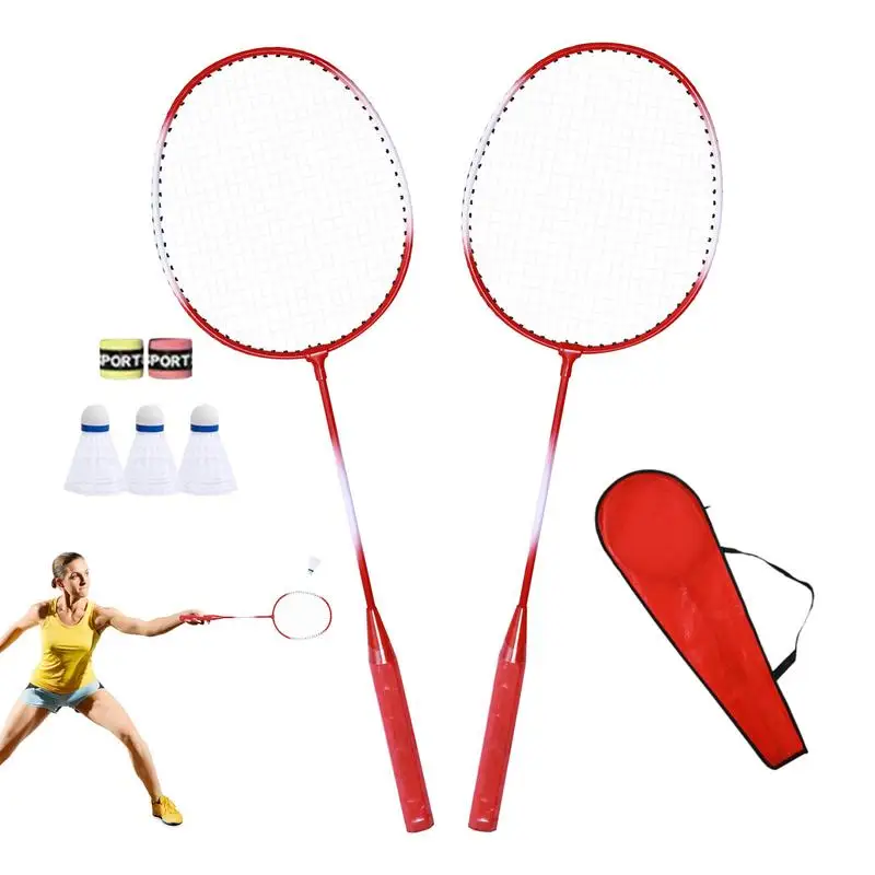 

Professional Badminton Racket Portable 2 Player Badminton Rackets Indoor Badminton Set Sports Gear For Adults Teenagers Practice