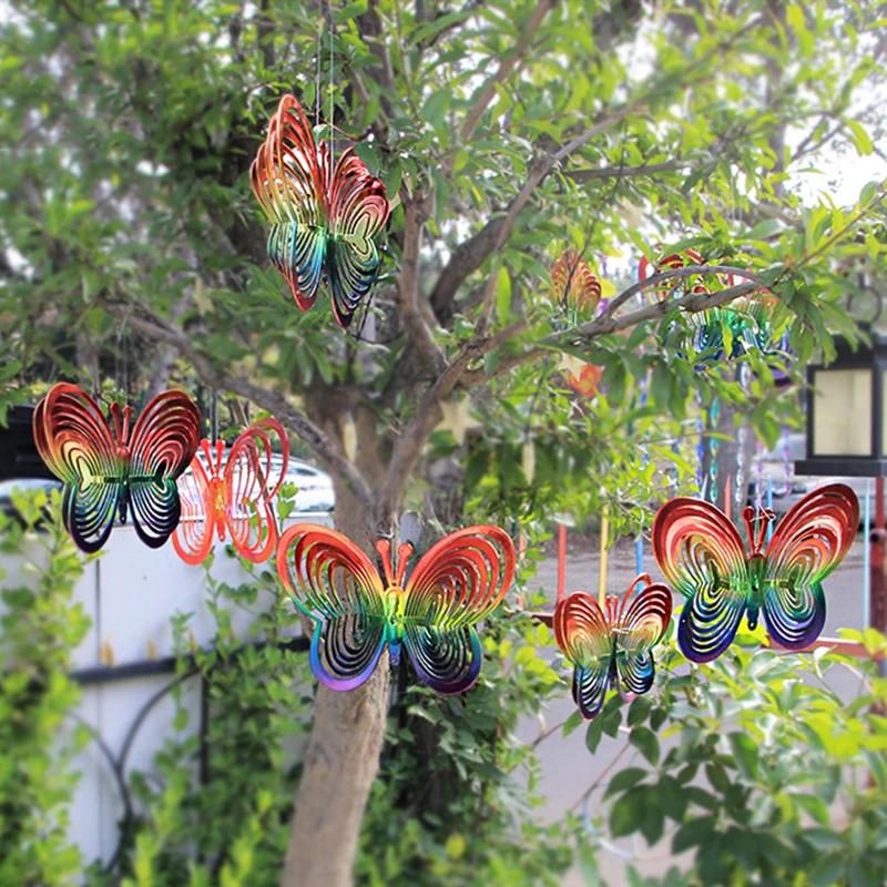 

Butterfly Wind Spinner ABS Wind Catcher Butterfly Reflective Scarer Hanging Ornament Garden Decorations Love Rotating Wind Chime