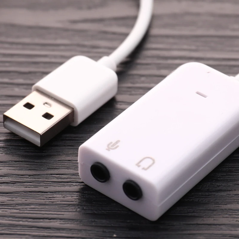 1PC USB 사운드 카드 가상 7.1 3D 외장 USB 오디오 어댑터 USB-3.5MM 잭 이어폰 마이크 사운드 카드 (노트북용)