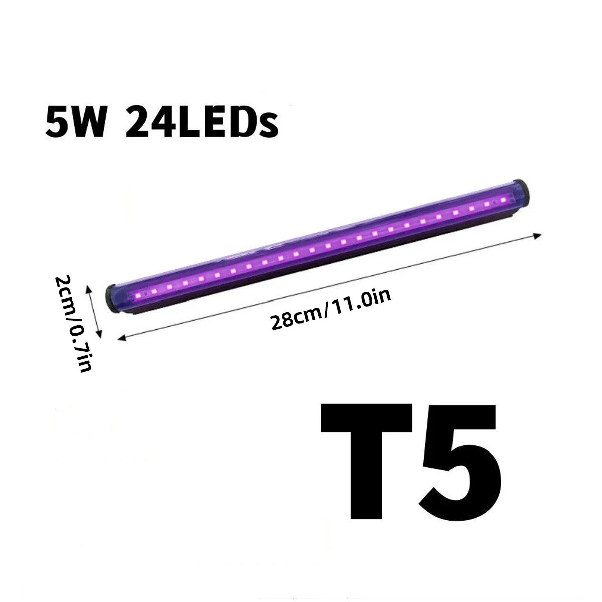 5W LED Blacklight T5 UV Light Strip Suitable Removable Fluorescent Murals Stage Makeup Holiday Ambiance Themed Party Decorations