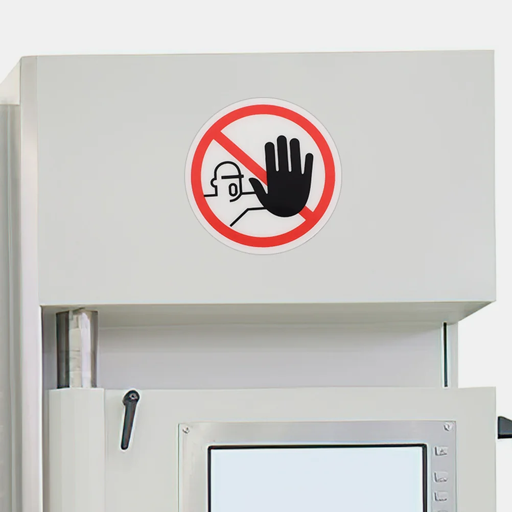 4 Pcs segni di sicurezza adesivo decalcomania Tag attrezzature non toccare avvertimento adesivo adesivi di sicurezza in Pvc chiodo