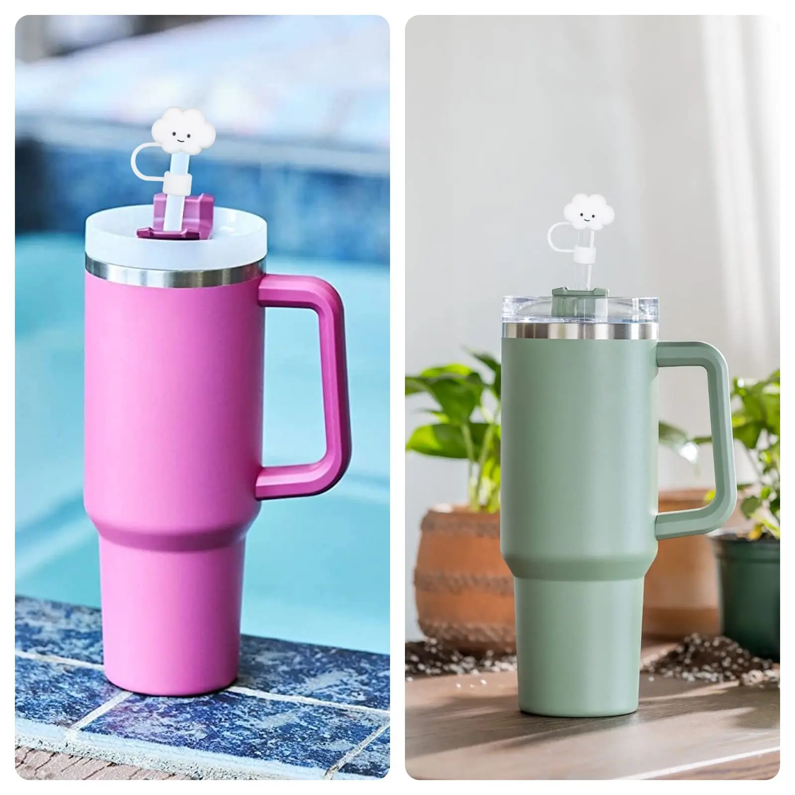 3 Pack Compatible with Stanley 30&40 Oz Tumbler, 10mm Cloud Shape Straw  Covers Cap, Cute Silicone Cloud Straw Covers - AliExpress