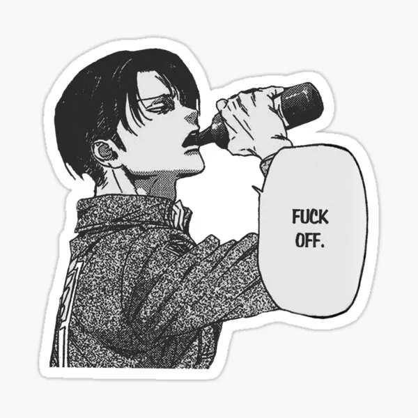 

Captain Levi Off Attack On Titan 5PCS Stickers for Art Decorations Room Cute Cartoon Car Kid Laptop Stickers Window Funny