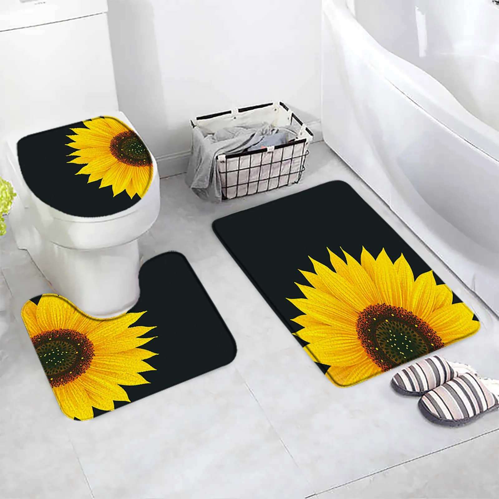 Black Bath Mats Bathroom Set Mat Bathroom Toilet Yellow Mats