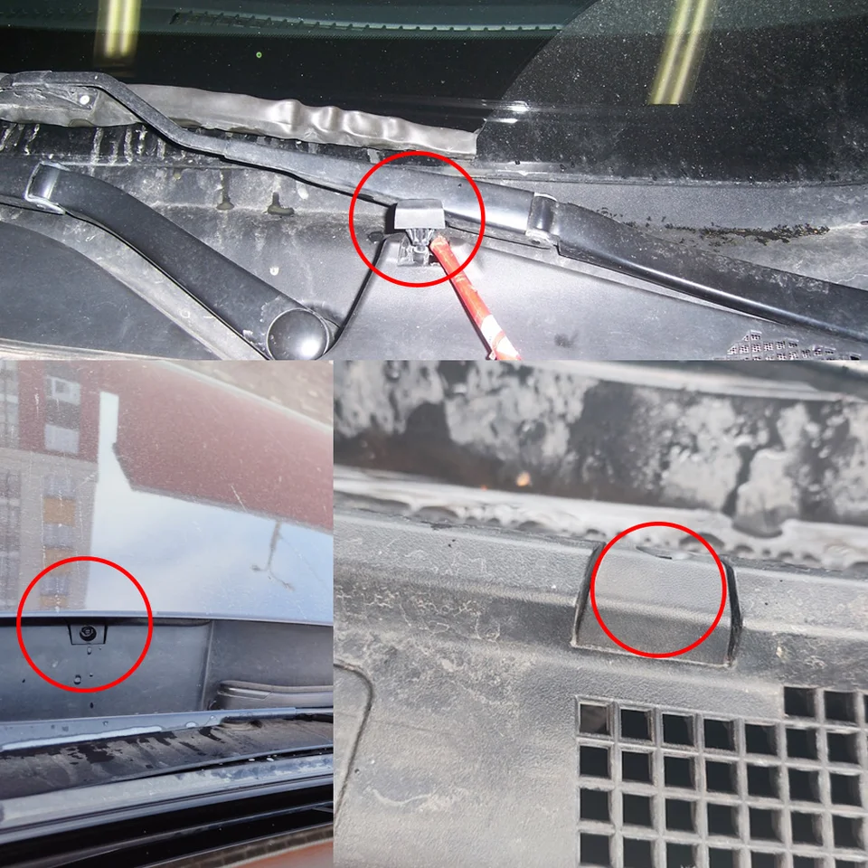 VASDEV Windshield Wiper Nozzles Compatible With Nissan For X-trail T31 2007 2008 2009 2010 2011 2012 2013 2X Car Front Windshield Washer Wiper Water - View #5