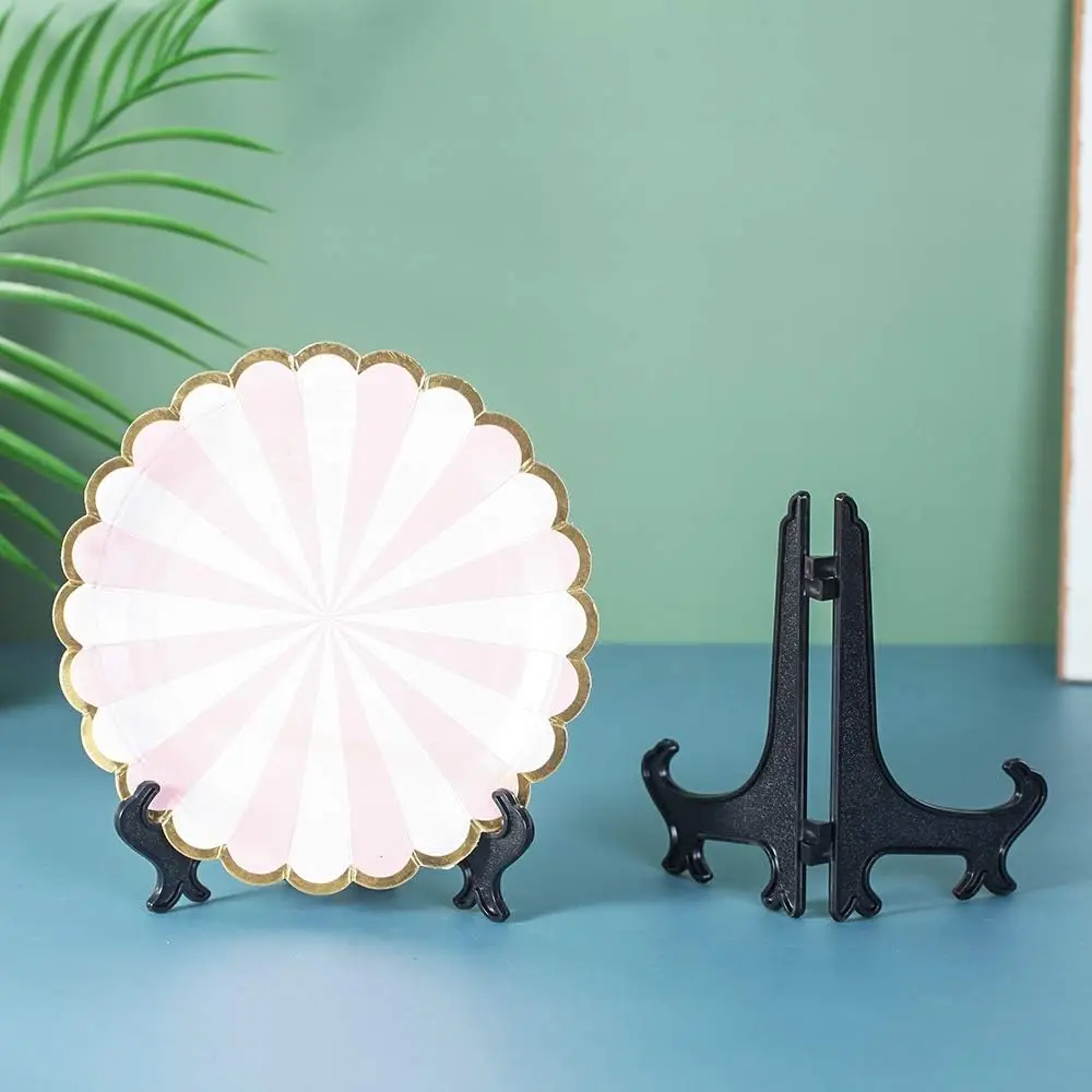 1/12PCS Acrylic Easels Table Top Plate Holder Clear  Plastic Dish Bowl Display Stand Rack Wedding Photo Frame Storage Decoration 5