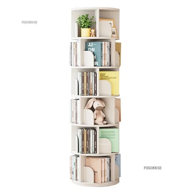 360&deg; Rotating Bookshelf Children's Picture Book Stands Simple Household Space Saving Landing Creative Storage Bookcase c