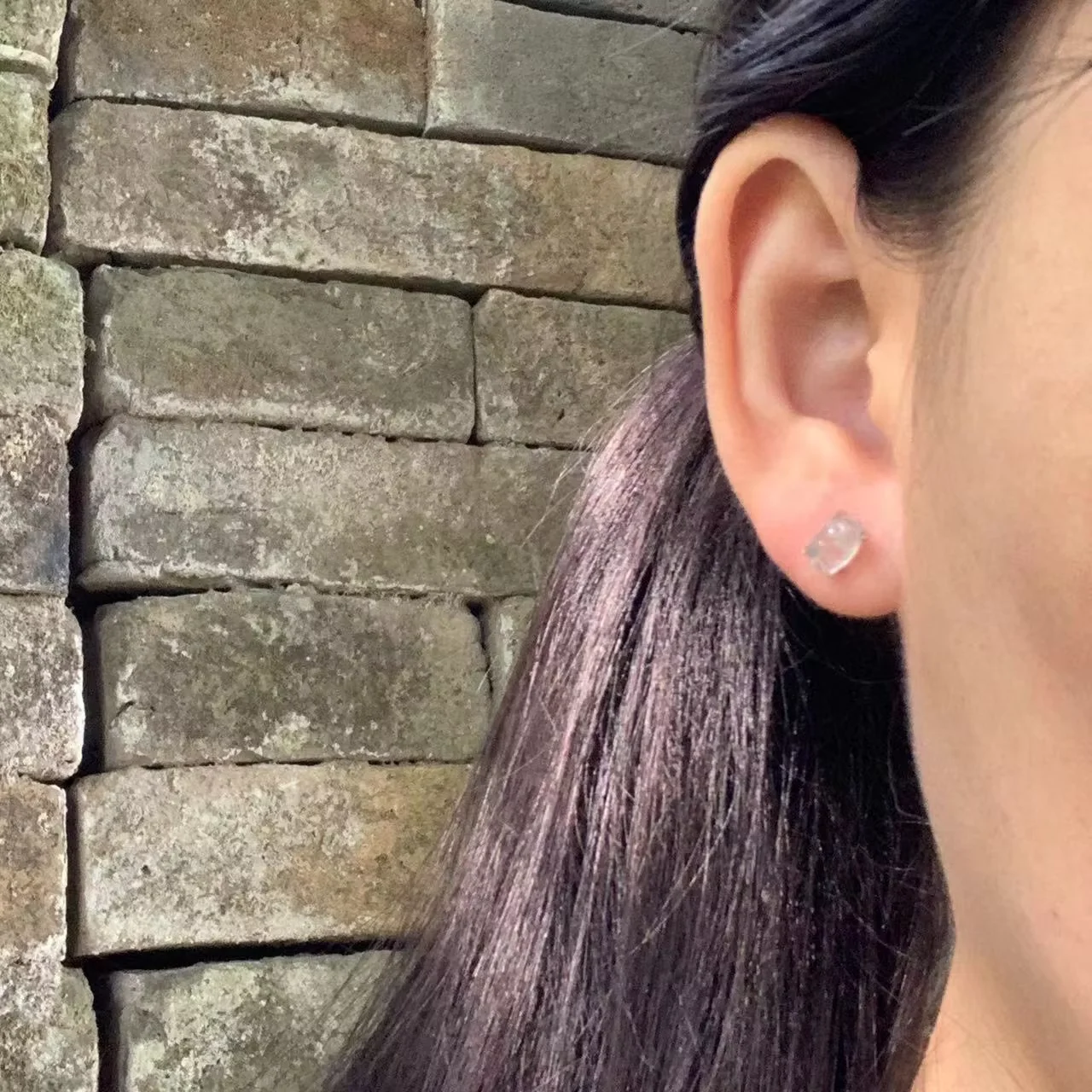 Natural Moonstone earrings Blue Moonlight stone Stainless Steel studs for women delicate Jewelry Gift