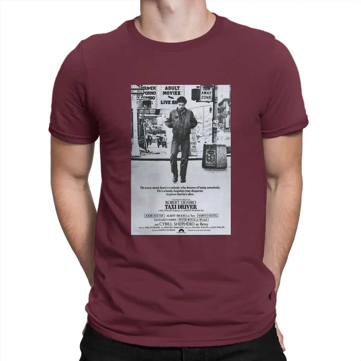 Camisetas para hombre con póster de taxista, divertidas camisetas de algodón puro, camisetas de manga corta de Robert De Niro, camisetas de cuello redondo