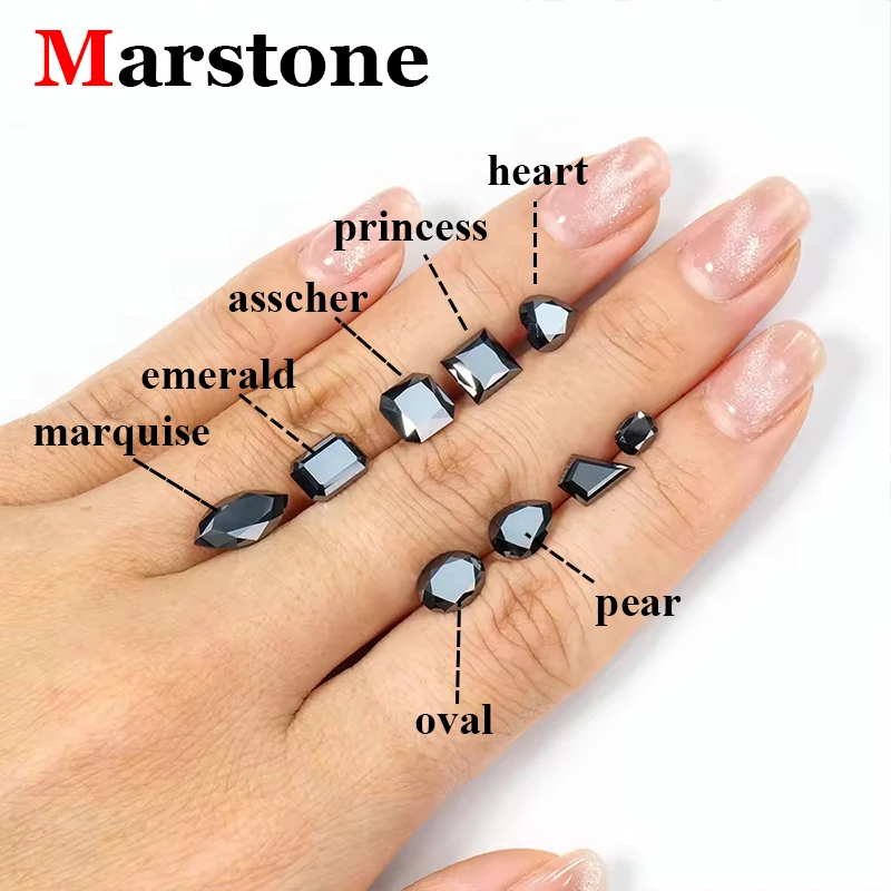 Moissanite Heart Princess Oval Radiant Emerald Cushion Asscher Pear Cut Stones Lab Grown Diamond Jewelry