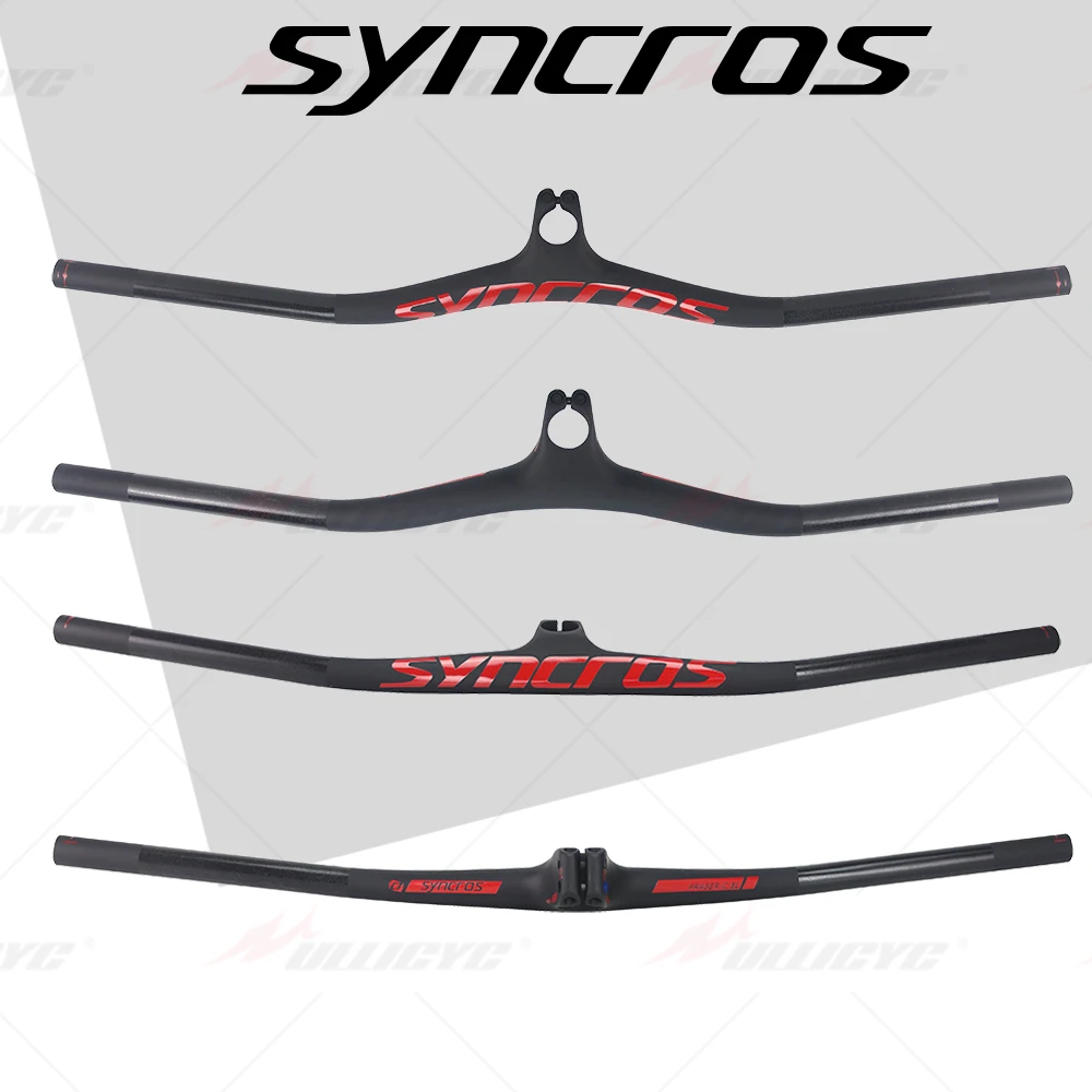 Bicycle Handlebar SYNCROS Carbon Fiber Mountain Integrated MTB Handlebar FRASER IC SL-8-17-25 Three Specifications Titanium Screws