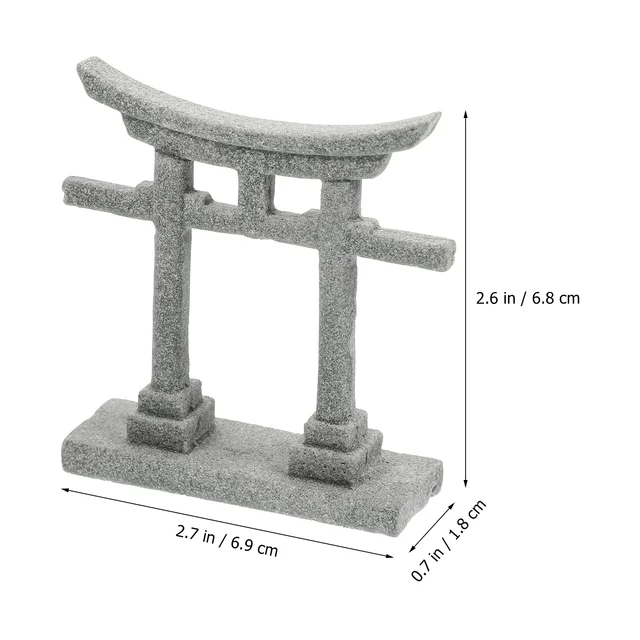 Torii Kapu Dekoráció Akvárium Japán Dísz Tartály Miniatűr Kerti Táj Sintó Szentély Szobor Kő Zen - Image 2