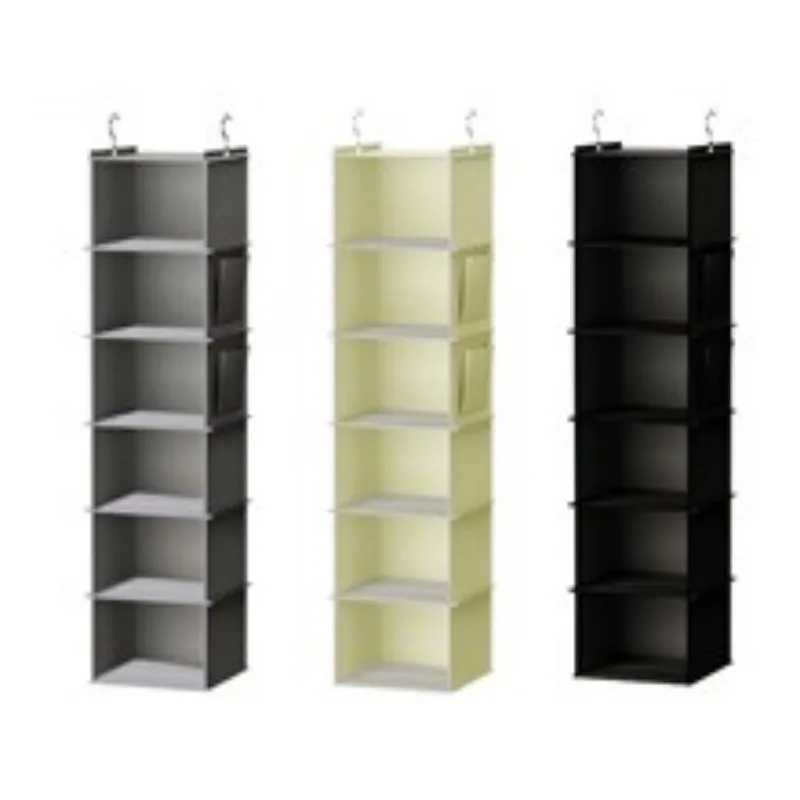 1PCS washable folding clothing storage box set Bamboo piece wardrobe storage bag Multi-functional hanging storage bag 5