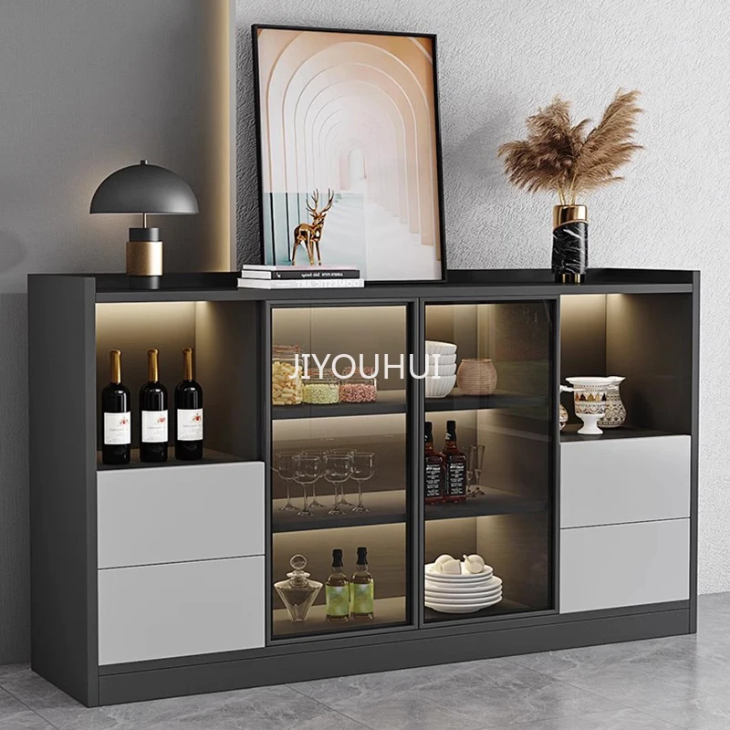 

Minimalist Transparent Filing Bar Sideboard Buffet Shelf Hallway French Doors Cabinet Patio Nordic Vitrina Kitchen Furniture