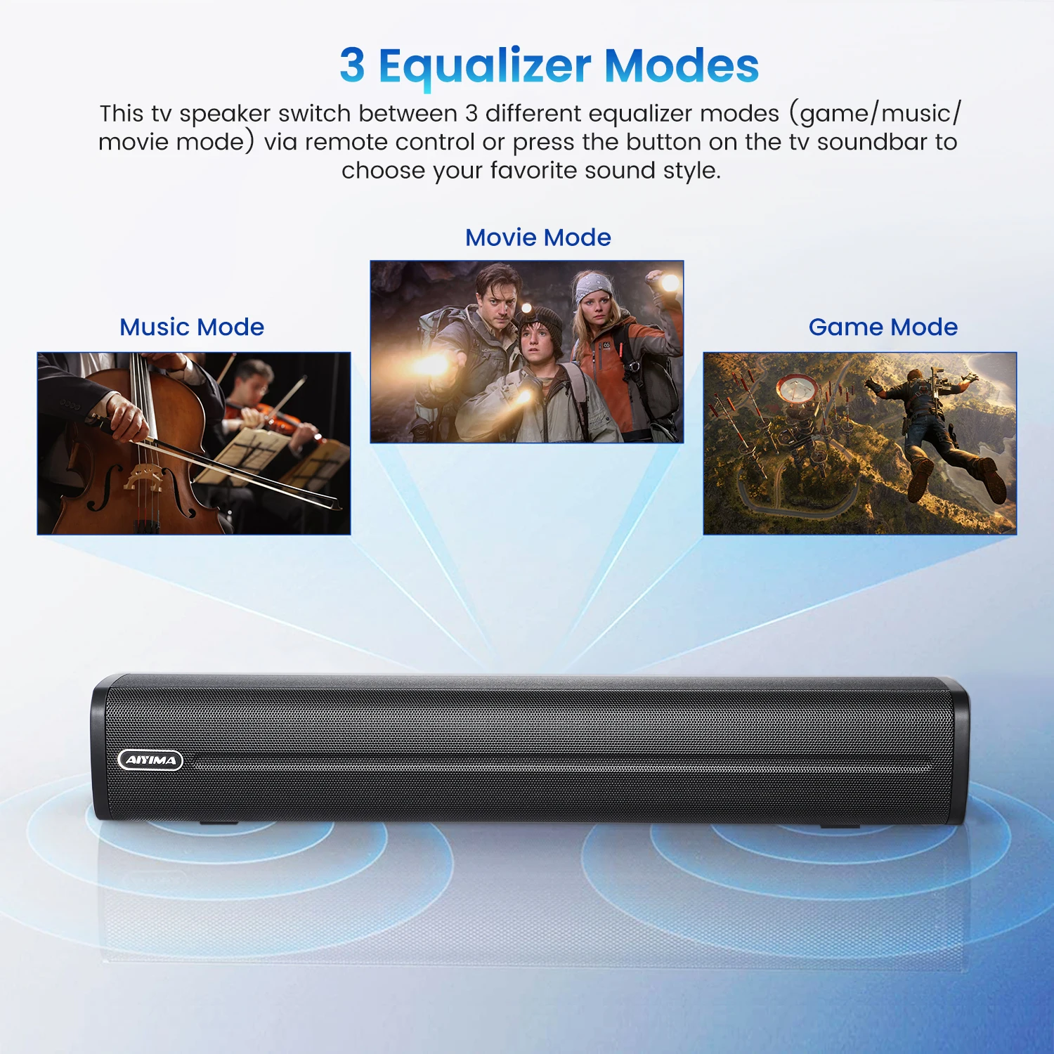 AIYIMA Bluetooth Subwoofer Soundbar TV Audio Echo Wall Computer Speaker Home Theater Hifi Music Wireless Bluetooth Speaker computer speakers audio speakers wireless bluetooth speaker
