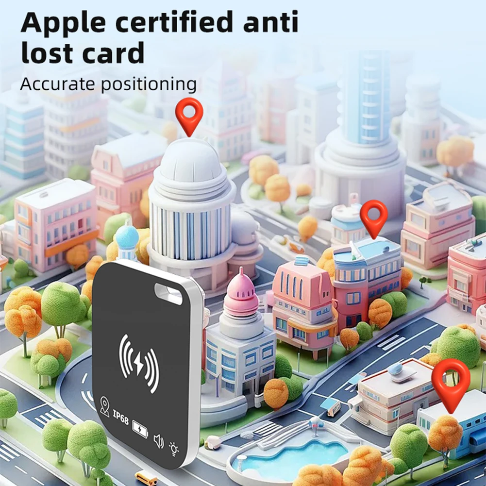 Wireless Charging Wallet Tracker Card Waterproof Works for Apple Find My Ultra Slim Tracking Card for Effortless Wallet Tracking