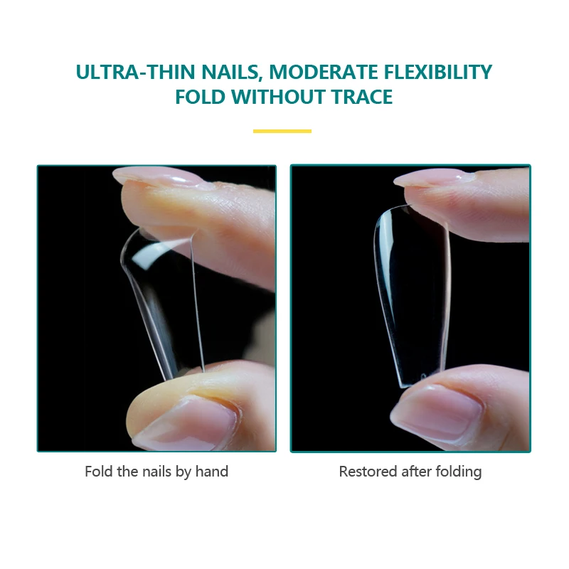 Nailpop Transparent Fake Nail Acrylic Tips Press on Nails Coffin Traceless and Ultrathin False Nails Accessories Tools 120pcs fake nails