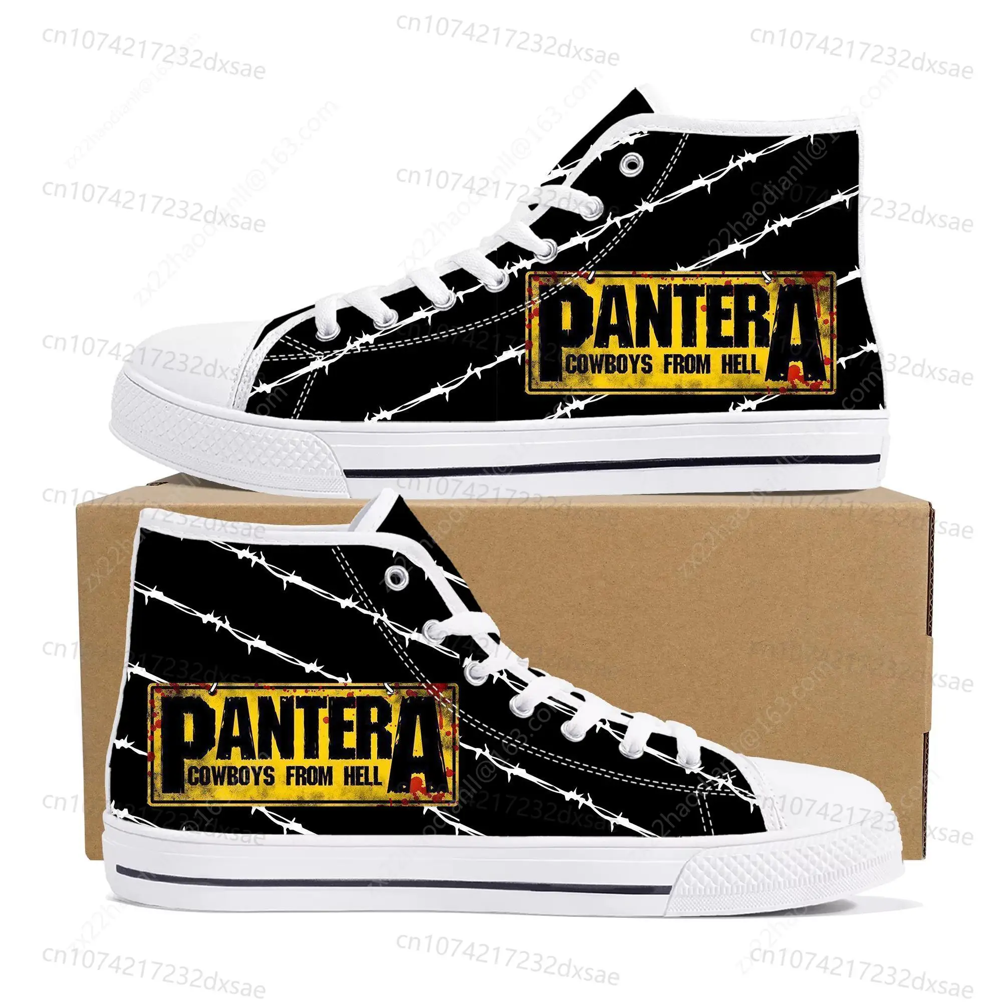 Pantera Metal Band Pop High Top High Quality Sneakers Men Women Teenager Canvas Sneaker Casual Couple Shoes Custom Shoes