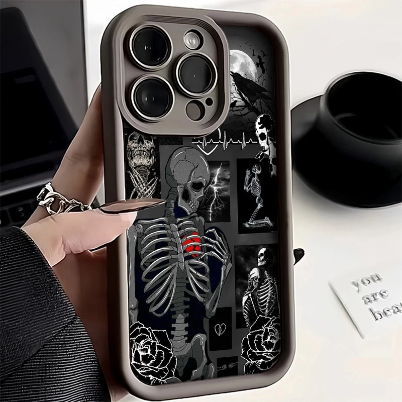 Creative Skull Print Shockproof Soft Phone Case