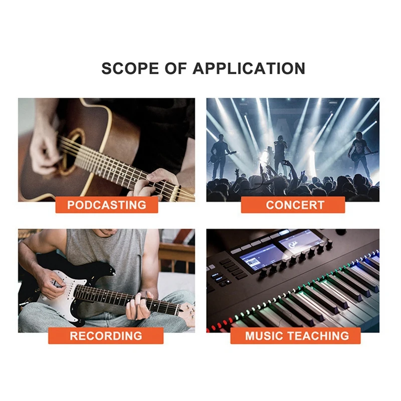 UHF Guitar Microphone System Wireless Guitar Transmitter Receiver Plug And Play For Electric Studio