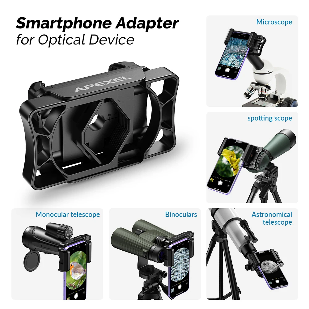 Scope Camera APEXEL 360u00b0 Telescope Phone Adapter, Upgraded