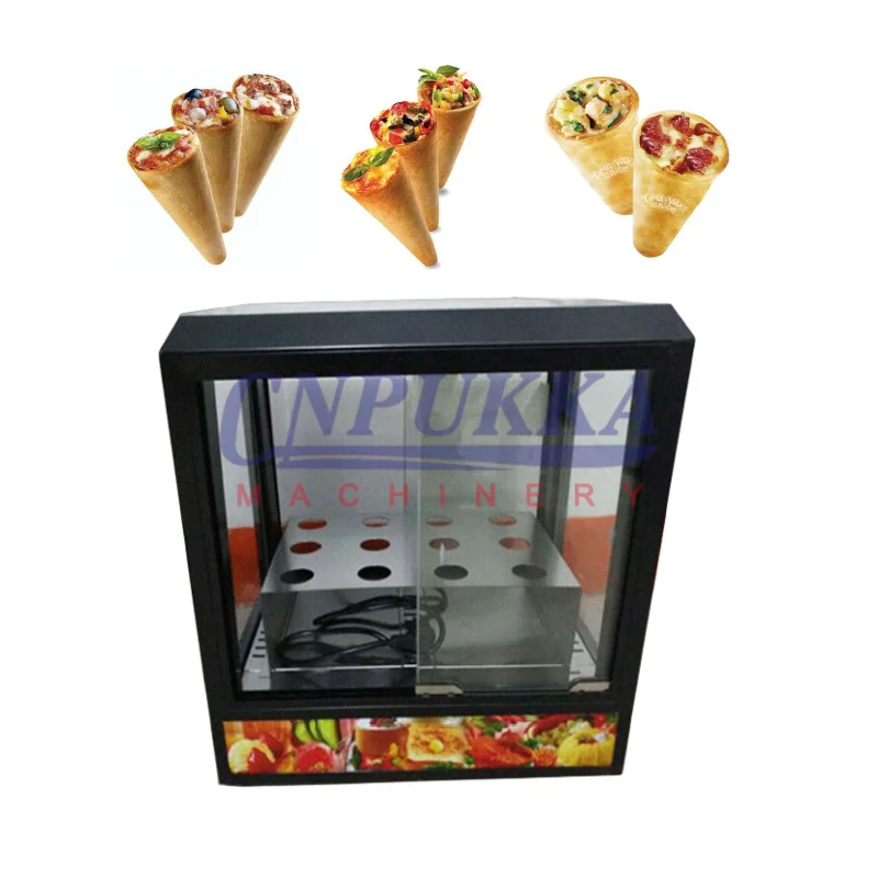 Top Selling 110V 220V Pizza Cone Warmer Cabinet Cone Pizza Heating Warming Machine Showcase Display Case for Sale
