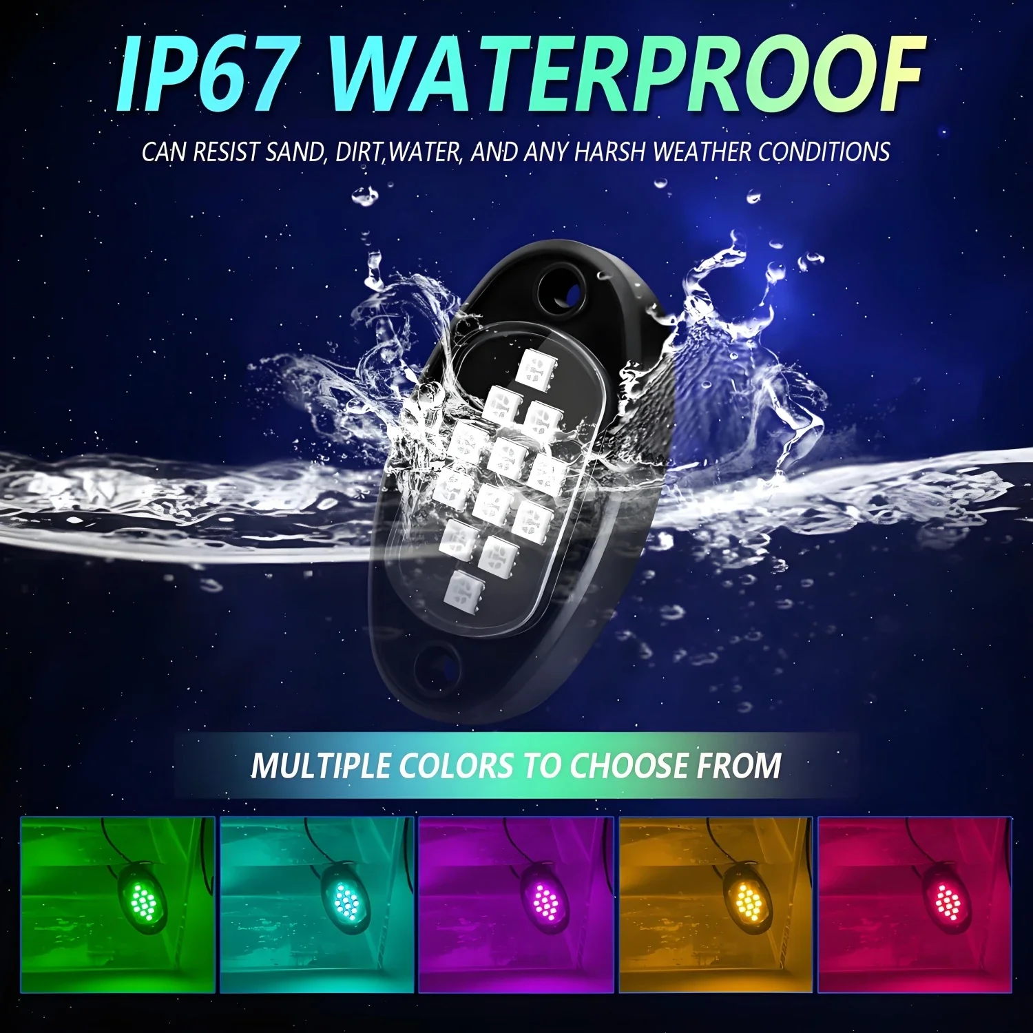 4/6/10/12 in 1 Pods RGB LED Rock Light PCB LED for Holding LED Decorative Chassi