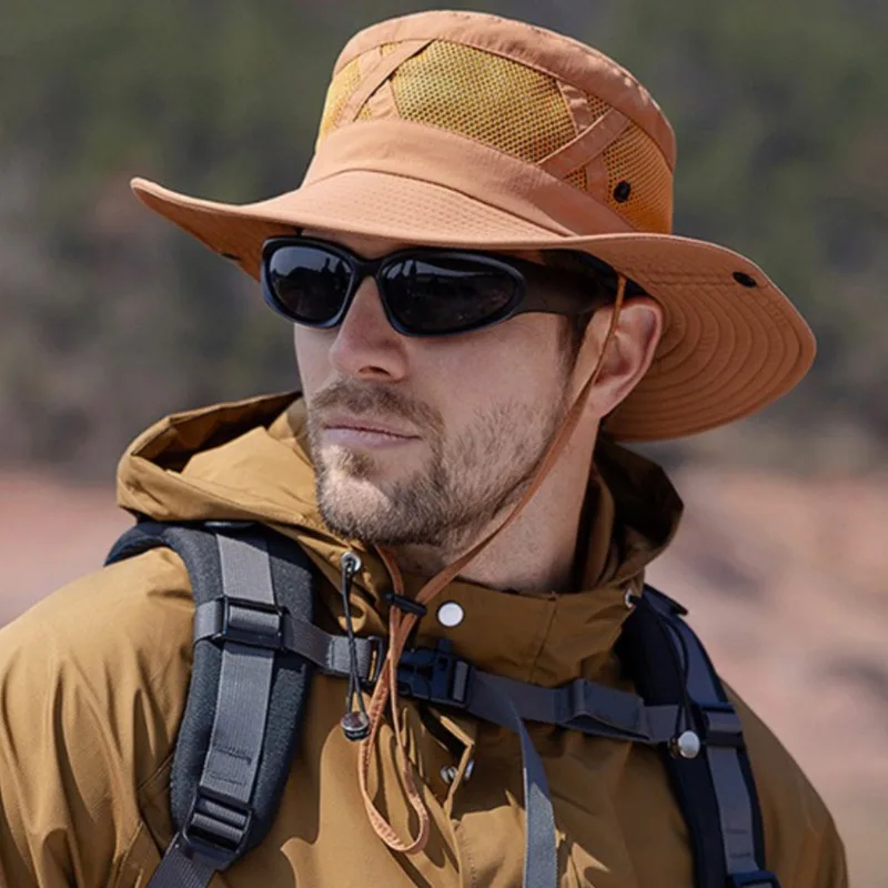 Pălărie de soare pliabilă pentru bărbați, cu protecție UV, respirabilă, pentru drumeții, plajă, vară, Safari, vânzare fierbinte, 1 buc_voghion.com