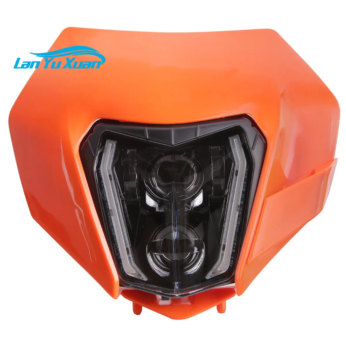 Motorcycle Headlight Dirt Bike Headlight LED Assembly with Headlight Masks for Supermoto Bike EXC XC-W SX SX-F