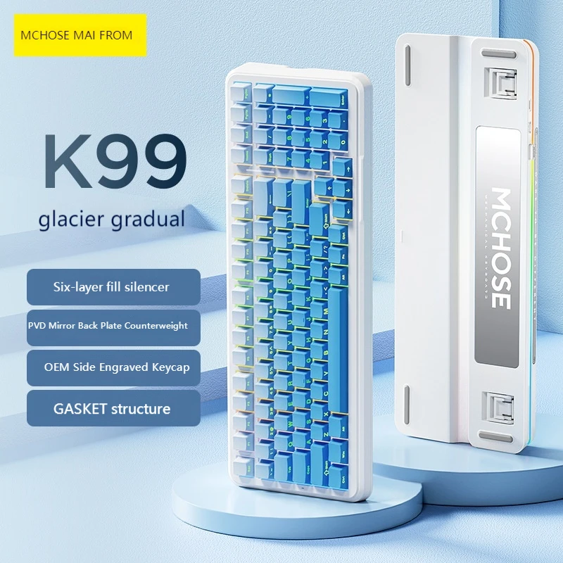 

Mchosek99 Customized Mechanical Keyboard 2.4g Wireless Bluetooth The Third Mock Examination Game Keyboard Birthday Gift