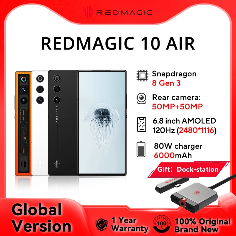 新型オリジナルグローバル版 Redmagic 10 Air NX779J Snapdragon
