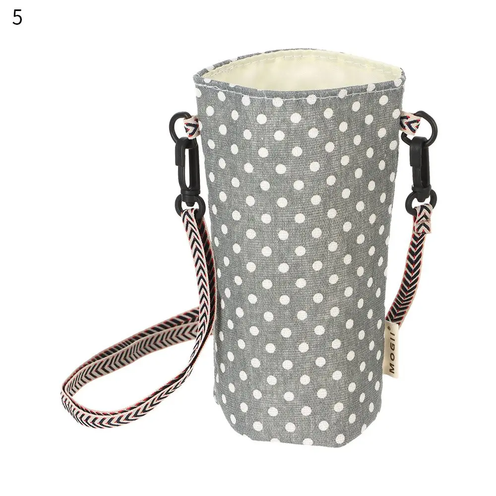 Fashionable Handle Shoulder Crossbody Bottle Cup Sleeve Tote Heat Insulation Linen Mug Holder Bag Travel Outdoor Cup Accessories