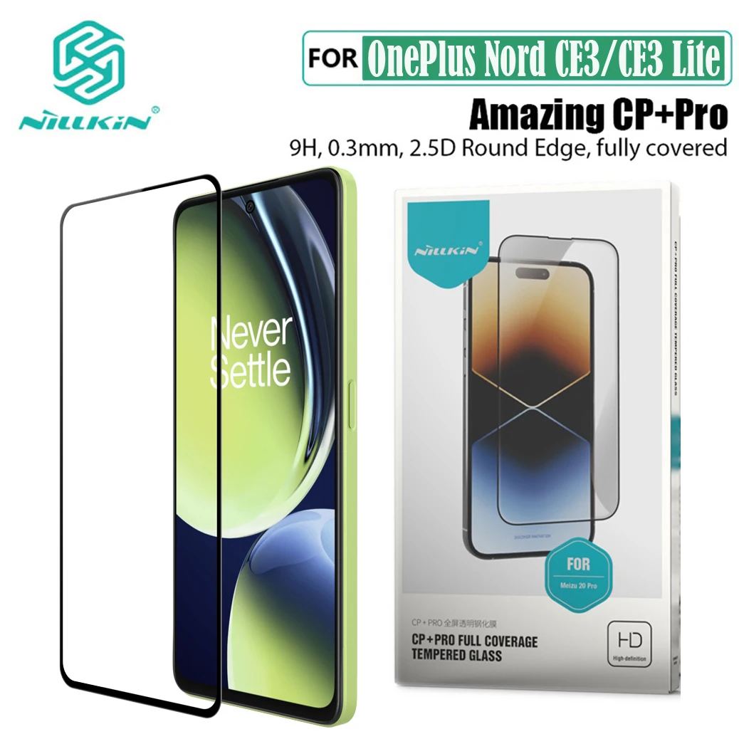 

Nillkin For OnePlus Nord CE 3 / CE3 Lite Tempered Glass CP+PRO Anti-Explosion 2.5D Fully Screen Protector For One Plus Nord CE3