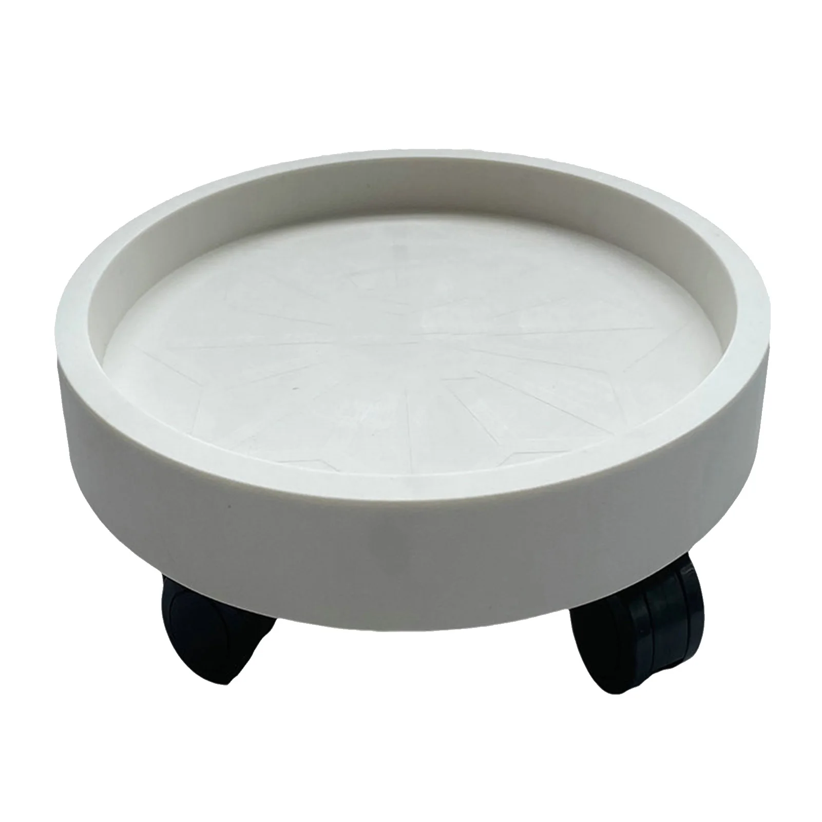 White Flower Pot Tray with Wheels Removable Rolling Plant Stand Roller Base 22/30/40cm