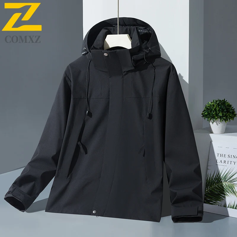 Outdoor Waterproof Windbreaker Jacket  Lightweight Hiking Coat for Men Women Quick Dry Fishing Camping Shell Layer with Hood
