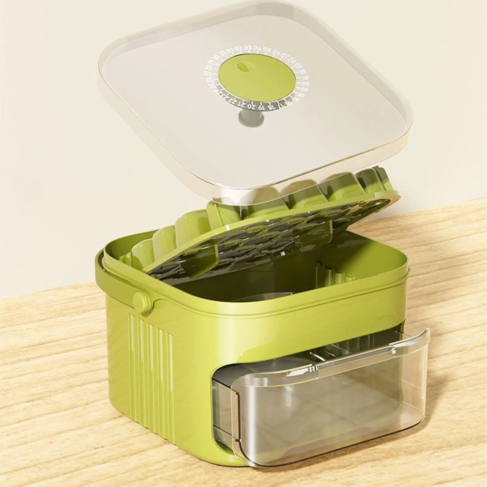 hot sale Double Layer Ice Storage Box with Lid Food Grade Large Capacity Ice Cube Tray Mold for Freezer DIY Home Kitchen Use