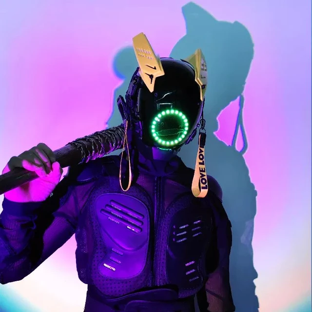 Cyberpunk Mask Cosplay Functional Wind Dj Helmet Dj Comic Show