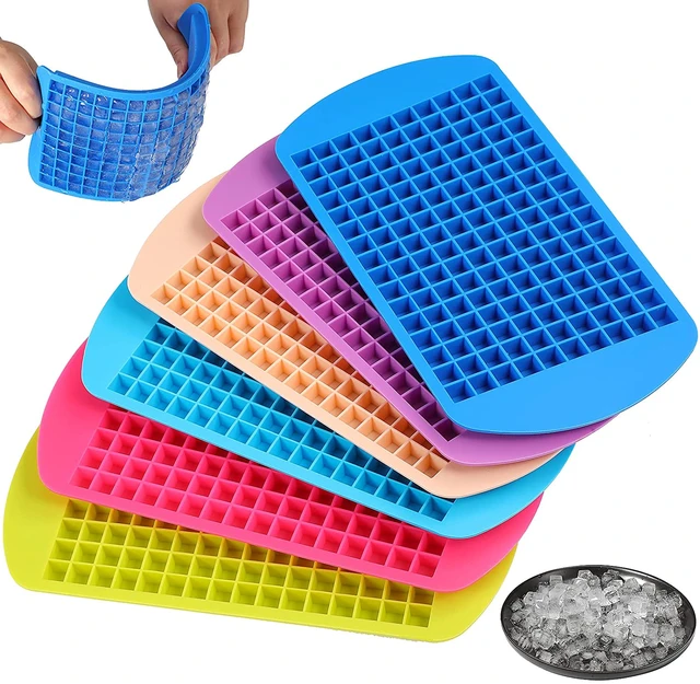 Ice Cube Maker Molds 160 Grids Mini Small Trays Silicone Bar Whiskey  Cocktails