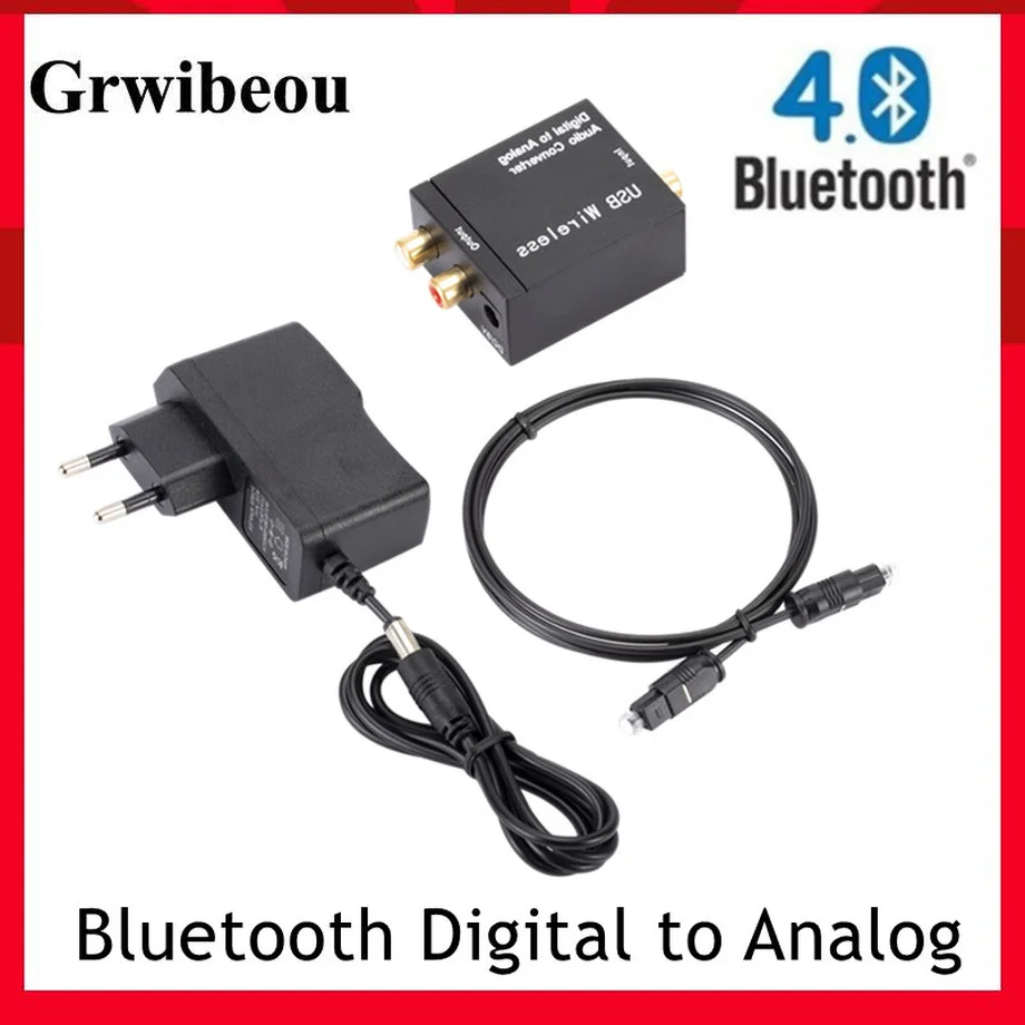 Grwibeou Bluetooth Digital to Analog Audio Converter Adapter Amplifier Decoder Optical Fiber Coaxial Signal to Analog DAC Spdif audio converter adapter audio converter amplifier audio decoder audio converter audio adapter