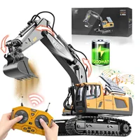 1/20 Remote Control Excavator 11 Channel RC Excavator Truck Toys 2.4Ghz Construction Vehicles with Metal Shovel Rotation for Kid 1