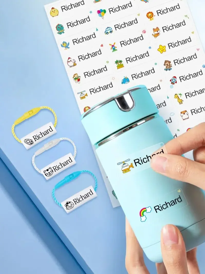 Stationery Stickers Customize Name Tag Sticker Waterproof Personalized Label Children bottle School Office Variety Shape Color