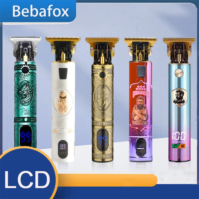 

High-Quality LCD Beard Trimmer Modelling Rechargeable Electric Hair Cutting Machine Clipper Shaver For Men Barber Professional