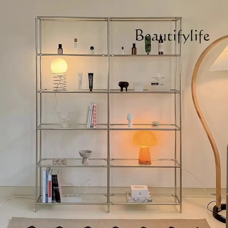 Embroidery steel glass jewelry shoe bag shelf storage rack medieval multi-layer floor display rack simple metal buyer store 3