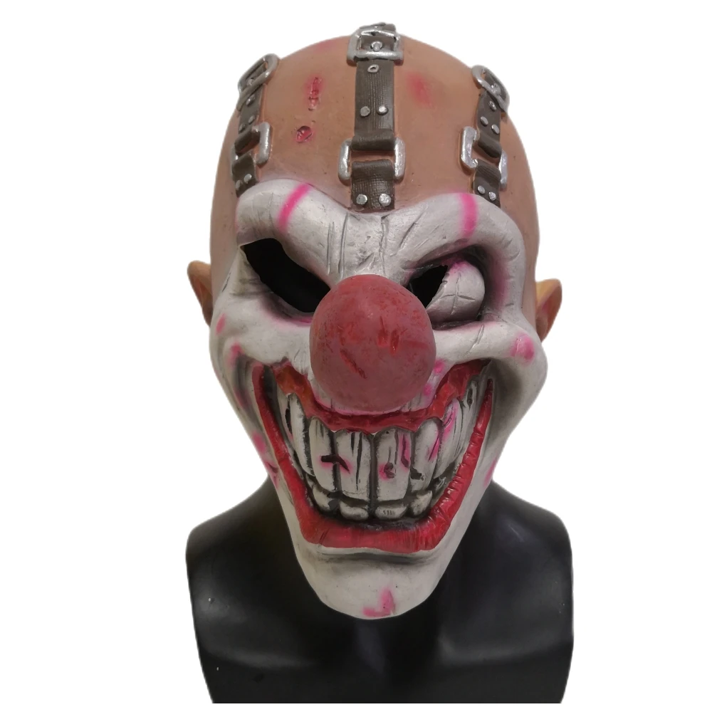 Evil Jester Mask Adult Spaventoso Clown Halloween Costume Fancy Dress