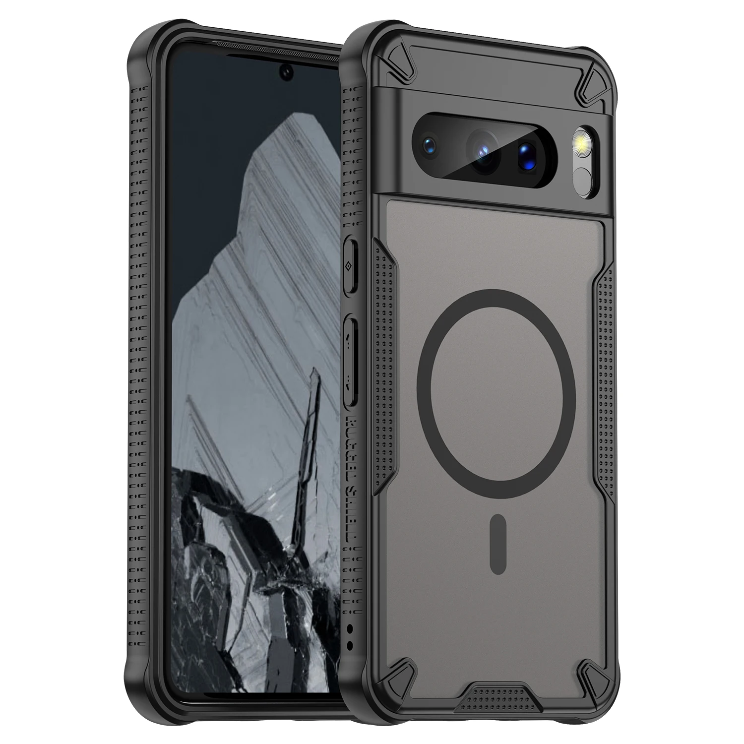 Magnetic Luxury Matte Translucent Armor Shockproof Case with Magsafe Wireless Charging Compatibility