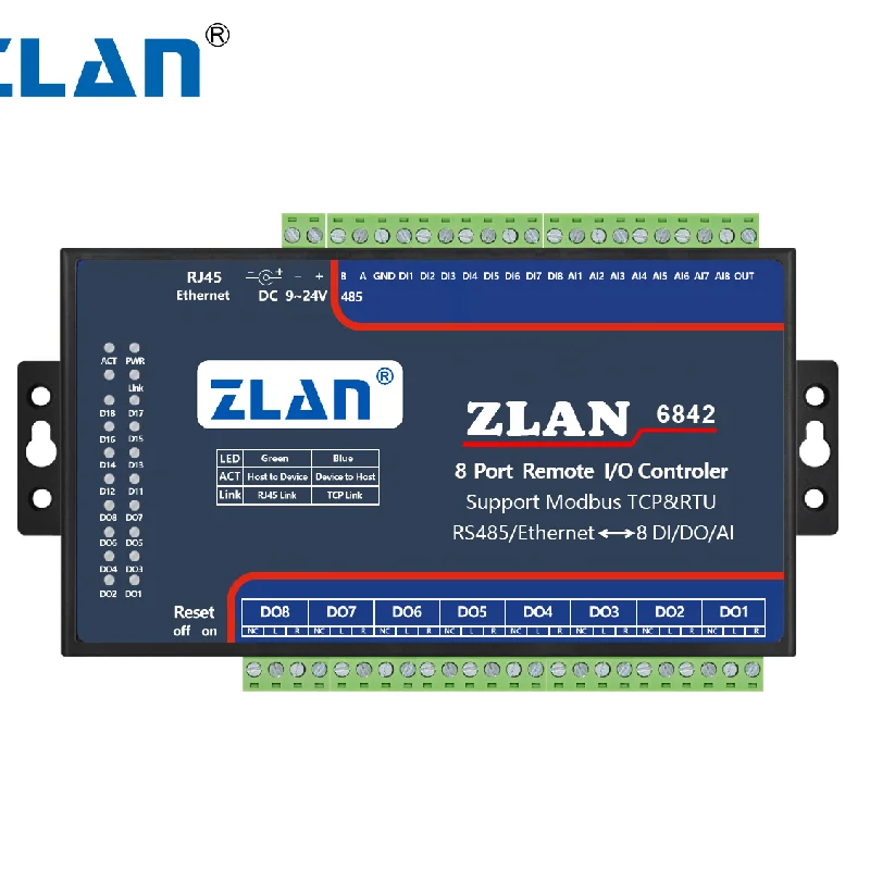 

Digital Input Relay Output Analog Input Modbus Tcp Io Module Ethernet Rs45 Network Io Rs485 Controller